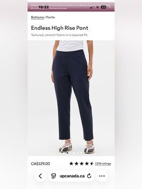 Final Price- No Offers! Athleta Endless Navy Cropped Straight-Leg Pull-On Pants